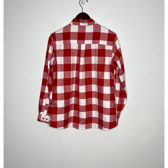 Dixxon Long Sleeve Flannel The Otto Button Up Womens Large Red White Check - Picture 7 of 10